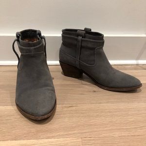 Joie grey suede western ankle booties